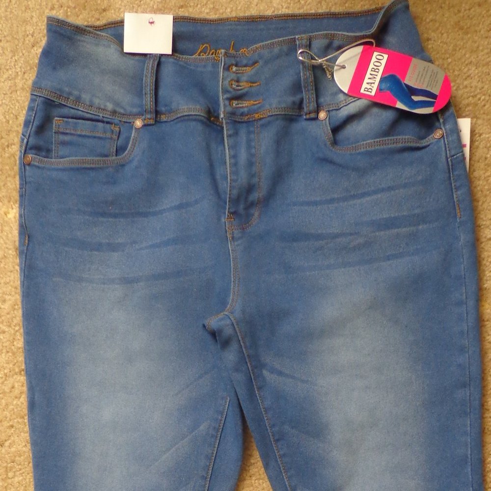 Bamboo Ladies Blue Jeans Stretchable Pants